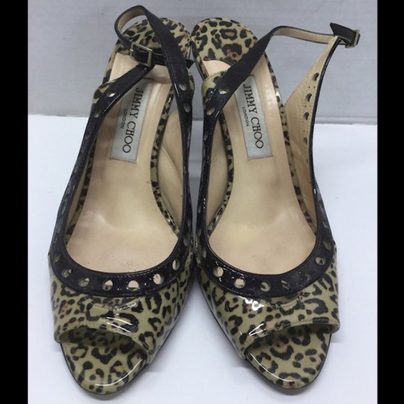 Jimmy Choo Shoes - Jimmy Choo Leopard Peep Toe Heels